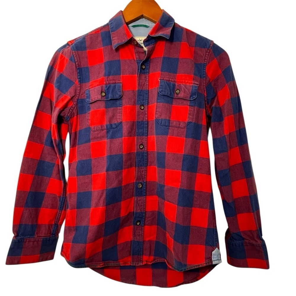 MINI Boden Red and Blue Checkered kids Shirt Size 11-12 Y